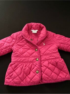 Ralph Lauren Hot Pink Quilted Peplum Jacket
